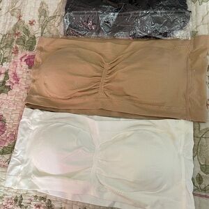 Elegant Tan, White and black Bandeau Bras